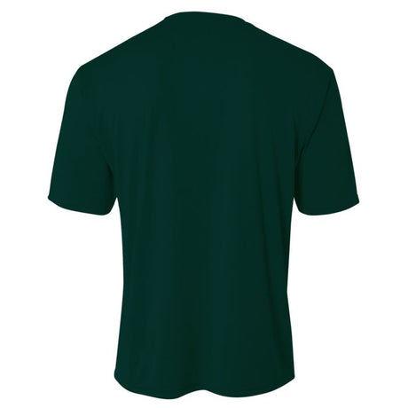 A4 N3142 Cooling Performance Crew Micro Poly Interlock Fabric - Forest, Moisture Wicking, Sun Defense, 4.0 Ounce (1 Piece)
