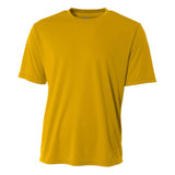 A4 N3142 Cooling Performance Crew Micro Poly Interlock Fabric - Gold, Moisture Wicking, Fade And Snag Resistant (1 Piece)