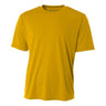 A4 N3142 Cooling Performance Crew Micro Poly Interlock Fabric - Gold, Moisture Wicking, Fade And Snag Resistant (1 Piece)