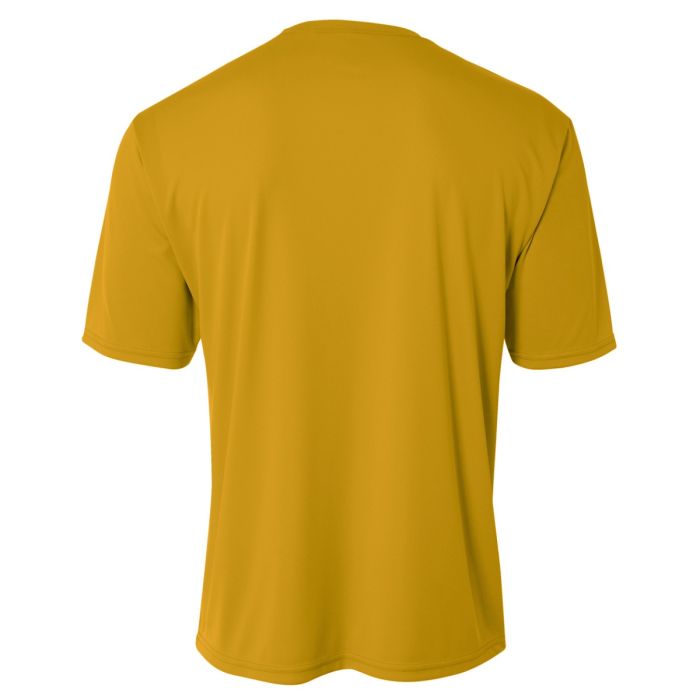 A4 N3142 Cooling Performance Crew Micro Poly Interlock Fabric - Gold, Moisture Wicking, Fade And Snag Resistant (1 Piece)