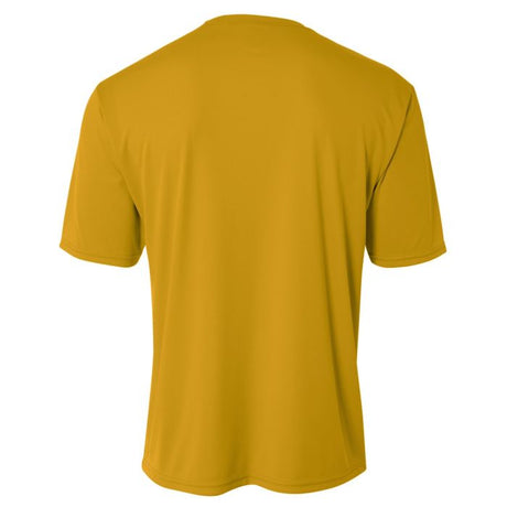 A4 N3142 Cooling Performance Crew Micro Poly Interlock Fabric - Gold, Moisture Wicking, Fade And Snag Resistant (1 Piece)