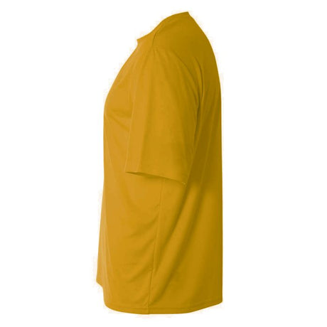 A4 N3142 Cooling Performance Crew Micro Poly Interlock Fabric - Gold, Moisture Wicking, Fade And Snag Resistant (1 Piece)