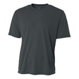 A4 N3142 Cooling Performance Crew Micro Poly Interlock Fabric - Graphite, Moisture Wicking, Quick Stain Release, Sun Defense (1 Shirt)