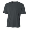 A4 N3142 Cooling Performance Crew Micro Poly Interlock Fabric - Graphite, Moisture Wicking, Quick Stain Release, Sun Defense (1 Shirt)
