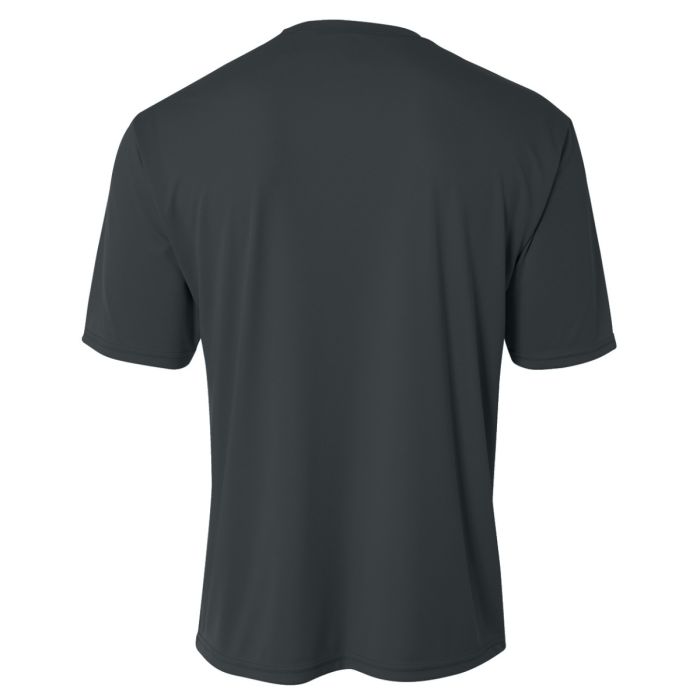 A4 N3142 Cooling Performance Crew Micro Poly Interlock Fabric - Graphite, Moisture Wicking, Quick Stain Release, Sun Defense (1 Shirt)