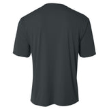 A4 N3142 Cooling Performance Crew Micro Poly Interlock Fabric - Graphite, Moisture Wicking, Quick Stain Release, Sun Defense (1 Shirt)