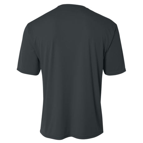 A4 N3142 Cooling Performance Crew Micro Poly Interlock Fabric - Graphite, Moisture Wicking, Quick Stain Release, Sun Defense (1 Shirt)