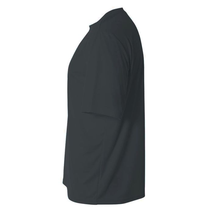 A4 N3142 Cooling Performance Crew Micro Poly Interlock Fabric - Graphite, Moisture Wicking, Quick Stain Release, Sun Defense (1 Shirt)