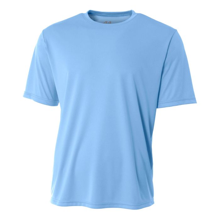 A4 N3142 Micro Poly Interlock Fabric - Light Blue, Moisture Wicking, Fade And Snag Resistant (1 Shirt)