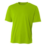 A4 N3142 Cooling Performance Crew Micro Poly Interlock Fabric - Lime, Moisture Wicking, Sun Defense (1 Piece)