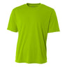 A4 N3142 Cooling Performance Crew Micro Poly Interlock Fabric - Lime, Moisture Wicking, Sun Defense (1 Piece)
