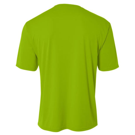 A4 N3142 Cooling Performance Crew Micro Poly Interlock Fabric - Lime, Moisture Wicking, Sun Defense (1 Piece)