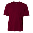 A4 N3142 Cooling Performance Crew Micro Poly Interlock Fabric - Maroon, Moisture Wicking, 4.0 Ounce (1 Piece)