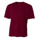 A4 N3142 Cooling Performance Crew Micro Poly Interlock Fabric - Maroon, Moisture Wicking, 4.0 Ounce (1 Piece)