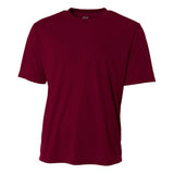 A4 N3142 Cooling Performance Crew Micro Poly Interlock Fabric - Maroon, Moisture Wicking, 4.0 Ounce (1 Piece)