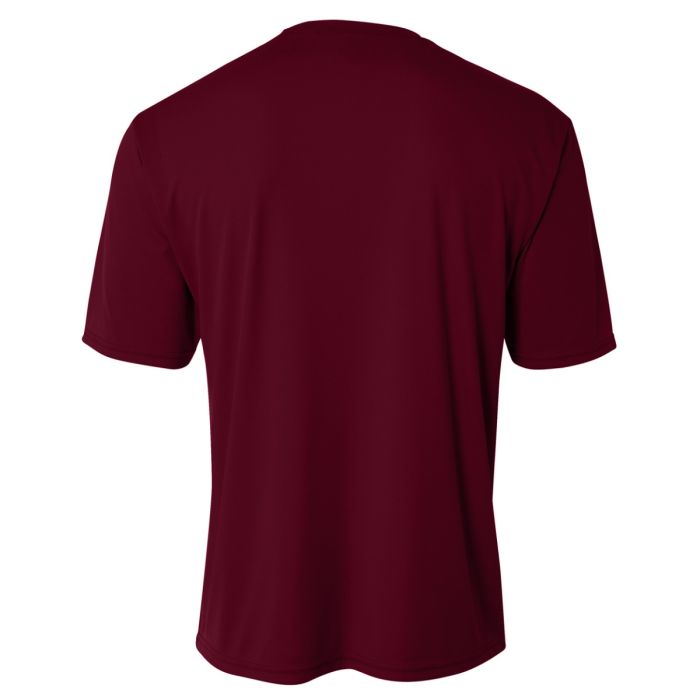A4 N3142 Cooling Performance Crew Micro Poly Interlock Fabric - Maroon, Moisture Wicking, 4.0 Ounce (1 Piece)