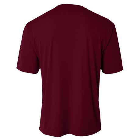 A4 N3142 Cooling Performance Crew Micro Poly Interlock Fabric - Maroon, Moisture Wicking, 4.0 Ounce (1 Piece)
