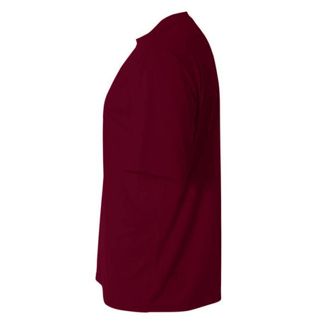 A4 N3142 Cooling Performance Crew Micro Poly Interlock Fabric - Maroon, Moisture Wicking, 4.0 Ounce (1 Piece)