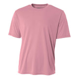 A4 N3142 Cooling Performance Crew Micro Poly Interlock Fabric - Pink, Moisture Wicking, Sun Defense, Quick Stain Release (1 Piece)