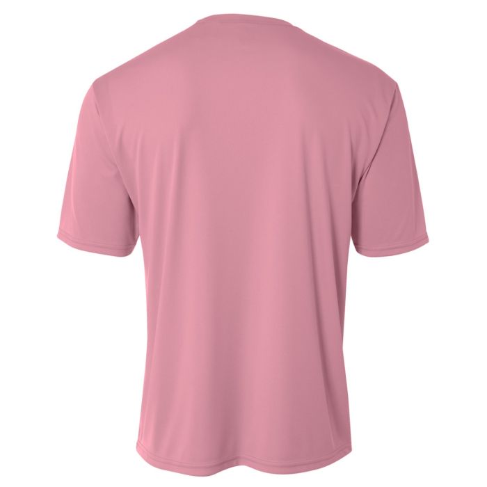 A4 N3142 Cooling Performance Crew Micro Poly Interlock Fabric - Pink, Moisture Wicking, Sun Defense, Quick Stain Release (1 Piece)