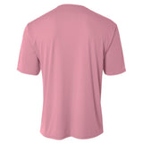 A4 N3142 Cooling Performance Crew Micro Poly Interlock Fabric - Pink, Moisture Wicking, Sun Defense, Quick Stain Release (1 Piece)