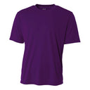 A4 N3142 Cooling Performance Crew Polyester Fabric - Purple, Moisture Wicking, Short Sleeve, Athletic Fit (1 Piece)