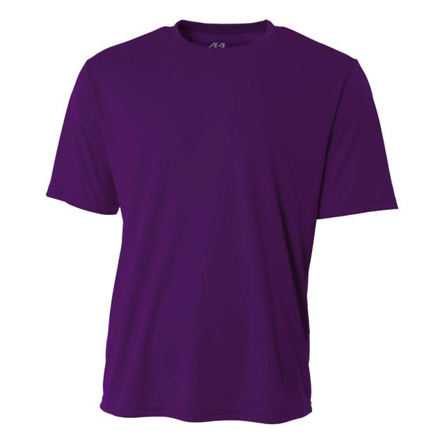 A4 N3142 Cooling Performance Crew Polyester Fabric - Purple, Moisture Wicking, Short Sleeve, Athletic Fit (1 Piece)
