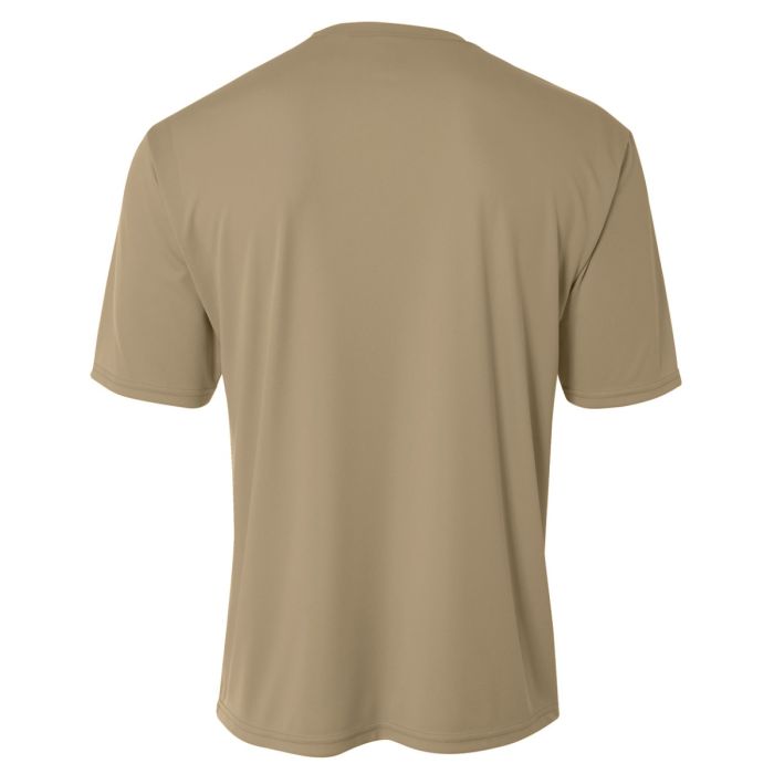 A4 N3142 Cooling Performance Crew Micro Poly Interlock Fabric - Sand, Moisture Wicking, Quick Stain Release, 4.0 Ounce (1 Piece)