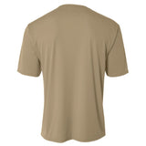 A4 N3142 Cooling Performance Crew Micro Poly Interlock Fabric - Sand, Moisture Wicking, Quick Stain Release, 4.0 Ounce (1 Piece)