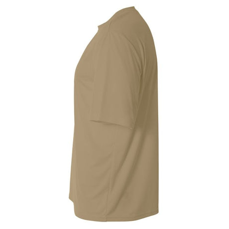 A4 N3142 Cooling Performance Crew Micro Poly Interlock Fabric - Sand, Moisture Wicking, Quick Stain Release, 4.0 Ounce (1 Piece)