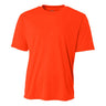 A4 N3142 Cooling Performance Crew Micro Poly Interlock Fabric - Safety Orange, Moisture Wicking, Quick Stain Release (1 Shirt)