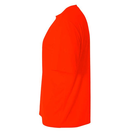 A4 N3142 Cooling Performance Crew Micro Poly Interlock Fabric - Safety Orange, Moisture Wicking, Quick Stain Release (1 Shirt)