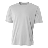 A4 N3142 Cooling Performance Crew Micro Poly Interlock Fabric - Silver, Moisture Wicking, Quick Stain Release, 4.0 Ounce (1 Piece)