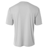 A4 N3142 Cooling Performance Crew Micro Poly Interlock Fabric - Silver, Moisture Wicking, Quick Stain Release, 4.0 Ounce (1 Piece)