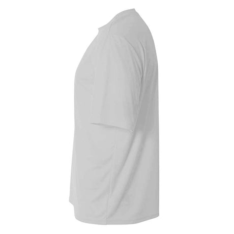 A4 N3142 Cooling Performance Crew Micro Poly Interlock Fabric - Silver, Moisture Wicking, Quick Stain Release, 4.0 Ounce (1 Piece)