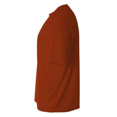 A4 N3142 Cooling Performance Crew Micro Poly Interlock Fabric - Burnt Orange, 4.0 Ounce, Moisture Wicking, Quick Stain Release (1 Piece)