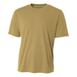 A4 N3142 Cooling Performance Crew Micro Poly Interlock Fabric - Vegas Gold, Moisture Wicking, Quick Stain Release, 4.0 Ounce (1 Piece)