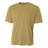 A4 N3142 Cooling Performance Crew Micro Poly Interlock Fabric - Vegas Gold, Moisture Wicking, Quick Stain Release, 4.0 Ounce (1 Piece)