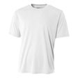 A4 N3142 Cooling Performance Crew Micro Poly Interlock Fabric - White, Moisture Wicking, Sun Defense, 4.0 Ounce (1 Piece)