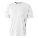 A4 N3142 Cooling Performance Crew Micro Poly Interlock Fabric - White, Moisture Wicking, Sun Defense, 4.0 Ounce (1 Piece)