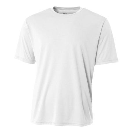A4 N3142 Cooling Performance Crew Micro Poly Interlock Fabric - White, Moisture Wicking, Sun Defense, 4.0 Ounce (1 Piece)