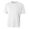 A4 N3142 Cooling Performance Crew Micro Poly Interlock Fabric - White, Moisture Wicking, Sun Defense, 4.0 Ounce (1 Piece)