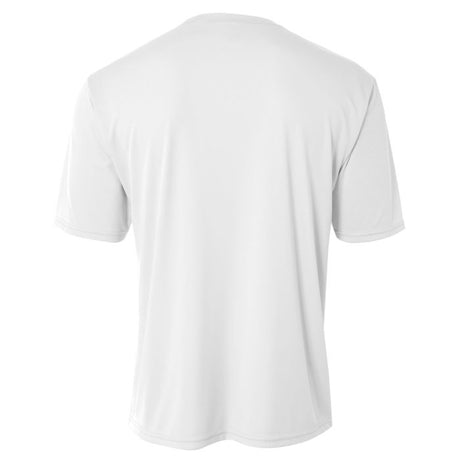 A4 N3142 Cooling Performance Crew Micro Poly Interlock Fabric - White, Moisture Wicking, Sun Defense, 4.0 Ounce (1 Piece)