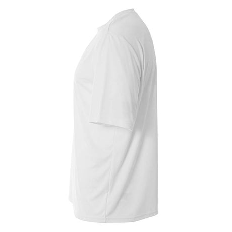 A4 N3142 Cooling Performance Crew Micro Poly Interlock Fabric - White, Moisture Wicking, Sun Defense, 4.0 Ounce (1 Piece)
