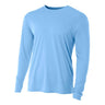A4 N3165 Micro Poly Interlock Fabric - Light Blue, Long Sleeve, Moisture Wicking, UPF 44+ (1 Piece)