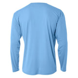 A4 N3165 Micro Poly Interlock Fabric - Light Blue, Long Sleeve, Moisture Wicking, UPF 44+ (1 Piece)