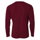 A4 N3165 Cooling Performance Long Sleeve Micro Poly Interlock Fabric - Maroon, Moisture Wicking, 44+ UPF (1 Shirt)