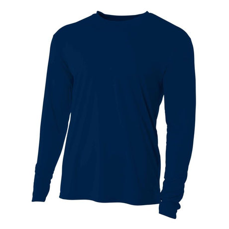 A4 N3165 Micro Poly Interlock Fabric - Navy, Long Sleeve, 44+ UPF (1 Piece)