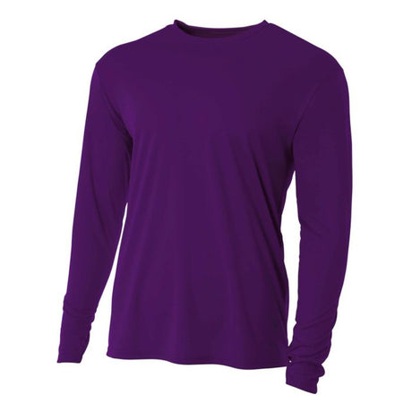 A4 N3165 Micro Poly Interlock Fabric - Purple, Long Sleeve, Moisture Wicking, UPF 44+, 4 Oz (1 Piece)
