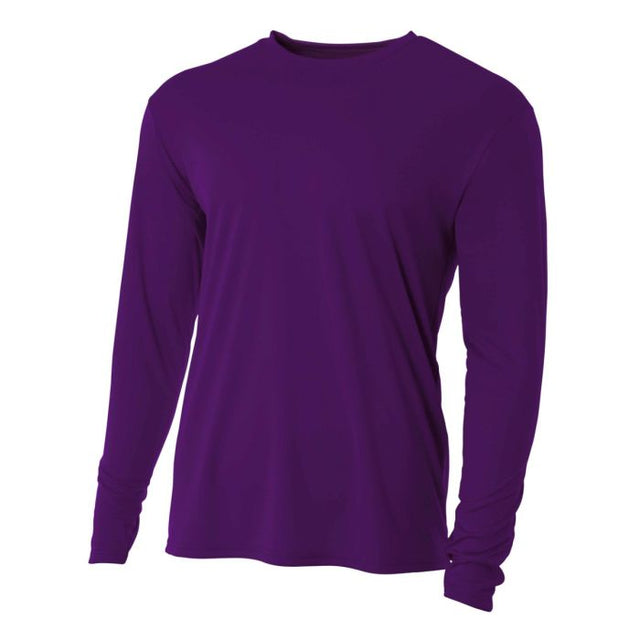 A4 N3165 Micro Poly Interlock Fabric - Purple, Long Sleeve, Moisture Wicking, UPF 44+, 4 Oz (1 Piece)
